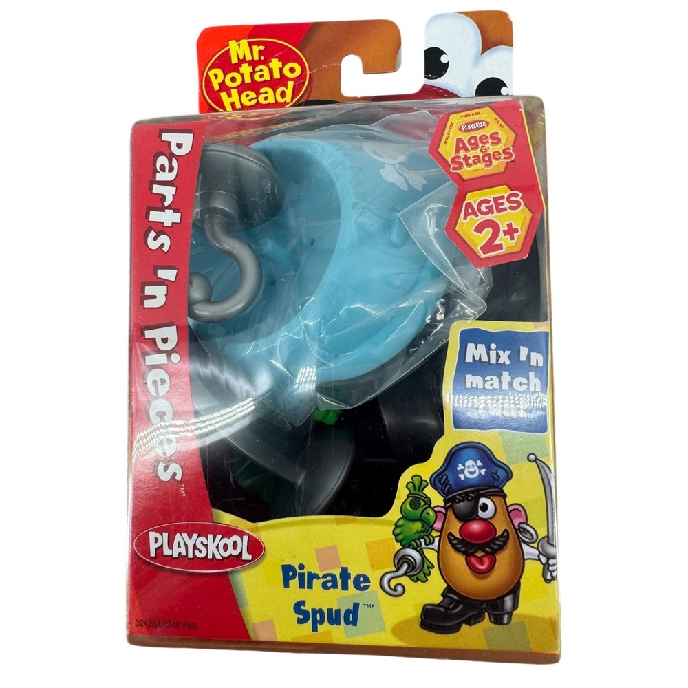 Mr Potato Head Pirate Spud Parts n Pieces Set NIP Blue Hat Hook Parrot
